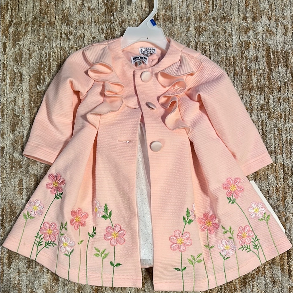 Pink and white dress with jacket